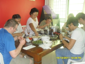 Enjoying the meal