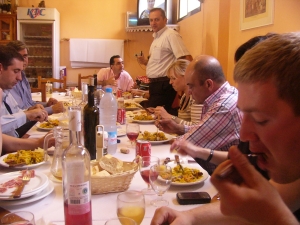 Enjoying the Paella in Fuentealbilla