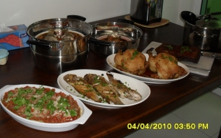 Buffet table of goodies
