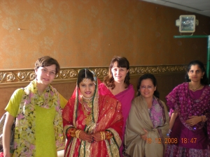 Posing with Indian bride
