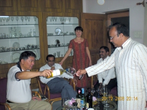 Enjoying wine